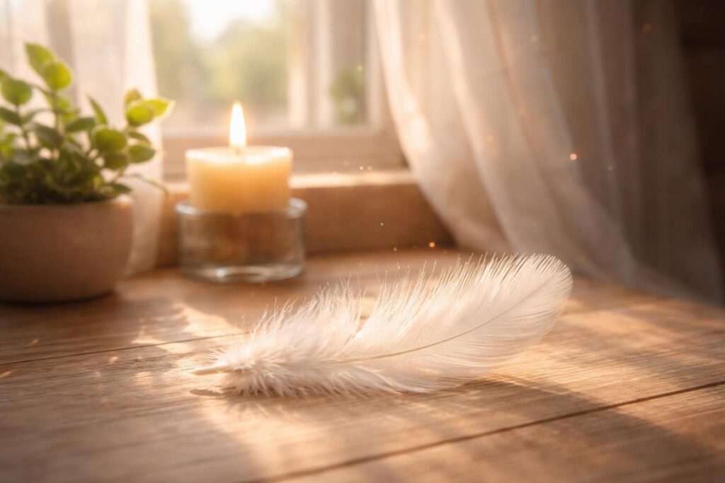 découvrez la signification profonde de trouver une plume chez soi : un symbole puissant de protection et de guidance spirituelle pour votre foyer.