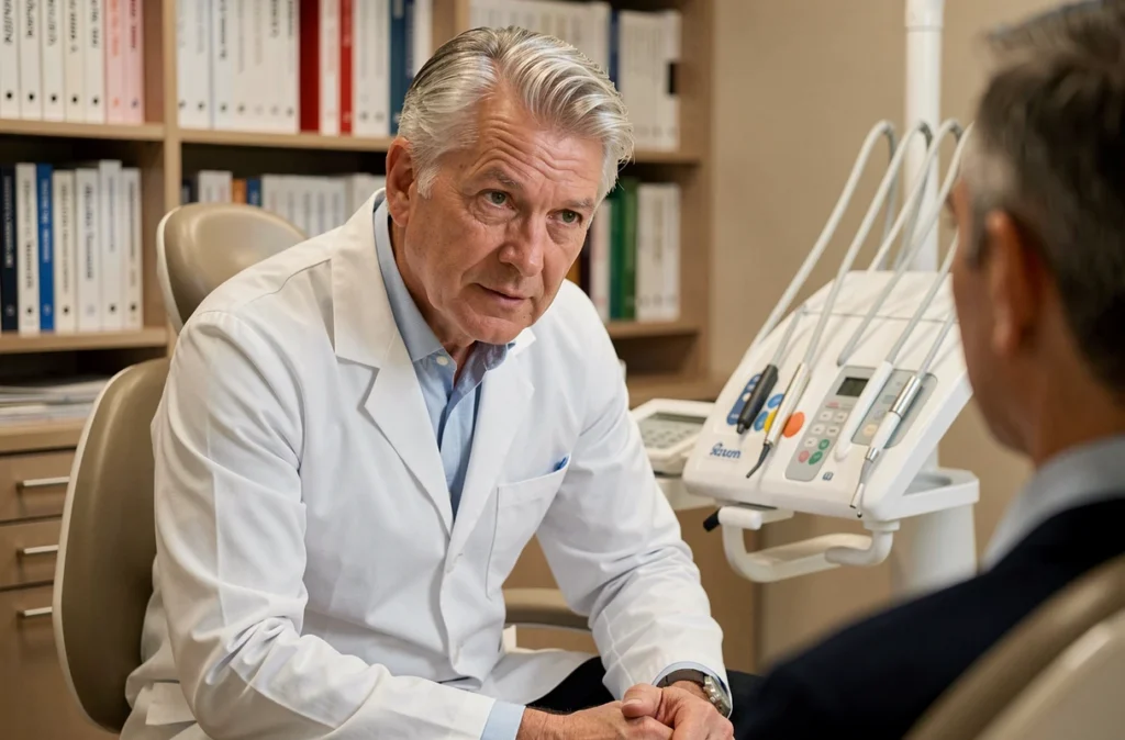 Docteur Jean-Luc Panijel en consultation dans son cabinet dentaire