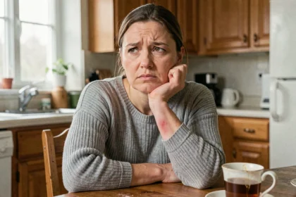 Femme fatiguée présentant les premiers symptômes discrets de la maladie de Lyme à la maison